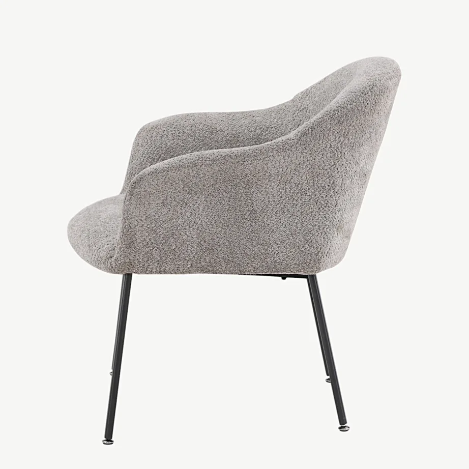 Polsterdatud tugitool Catania halli bukleekangaga, metalljalgadel, 30026-106 – 7