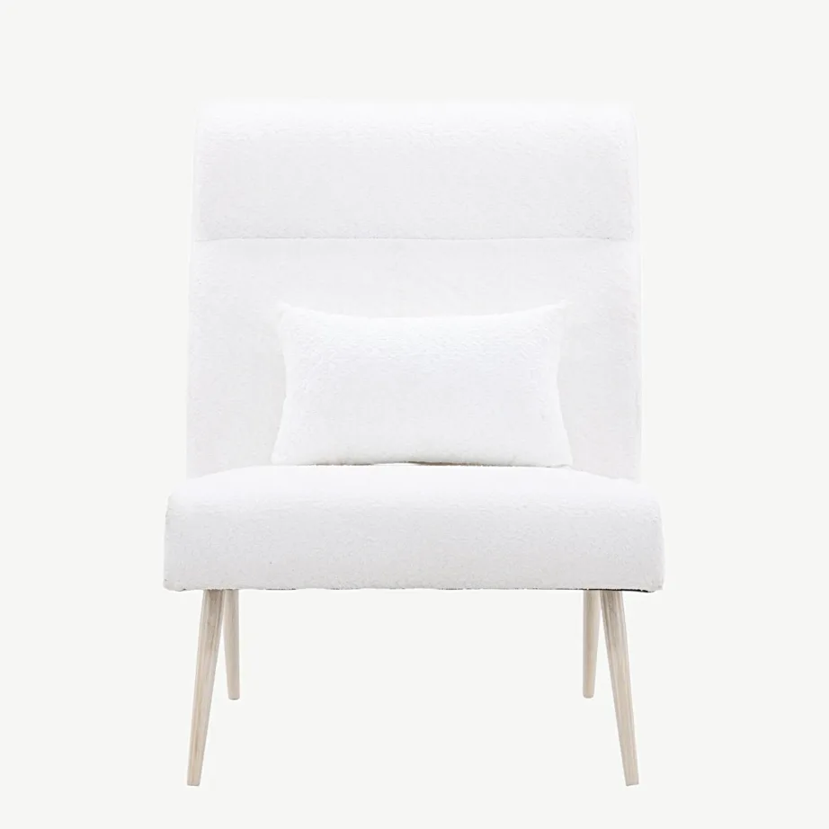 Valge buklee-kangaga tugitool Bloom valge peitsiga metalljalgadel, 30029-101 – 4