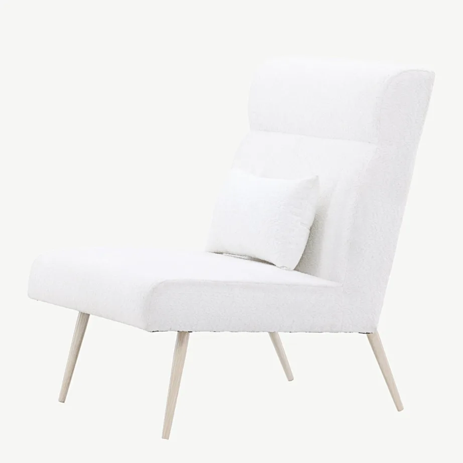 Valge buklee-kangaga tugitool Bloom valge peitsiga metalljalgadel, 30029-101 – 6