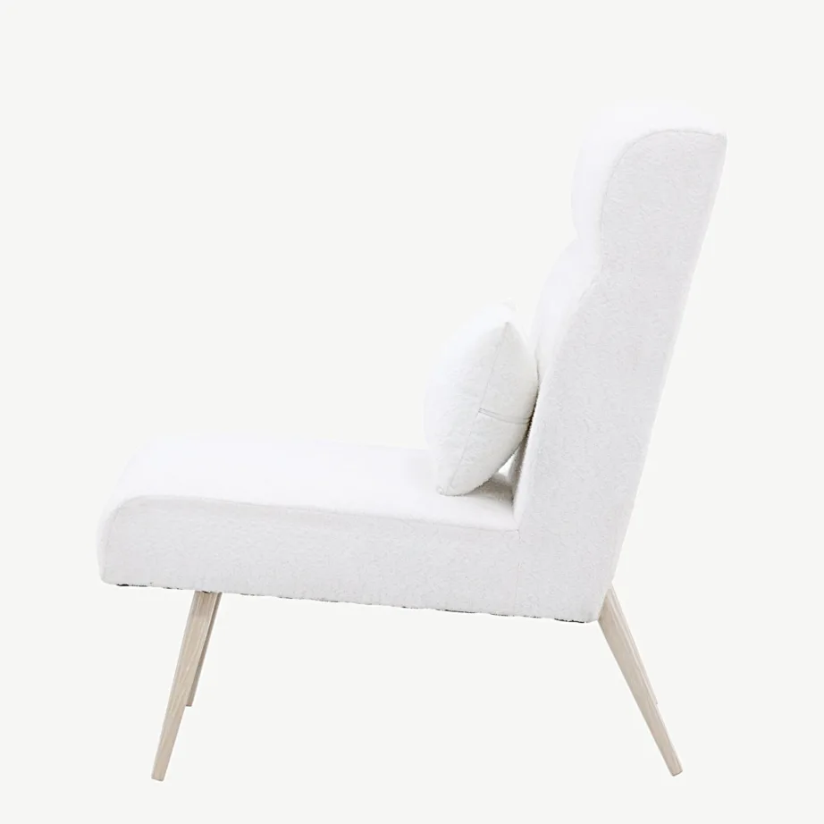 Valge buklee-kangaga tugitool Bloom valge peitsiga metalljalgadel, 30029-101 – 7