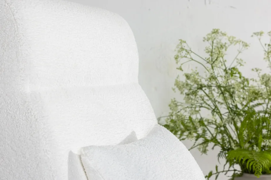 Valge buklee-kangaga tugitool Bloom valge peitsiga metalljalgadel, 30029-101 – 9