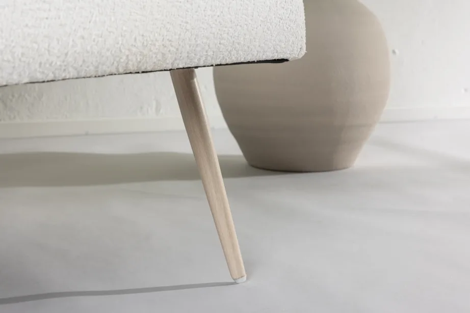 Valge buklee-kangaga tugitool Bloom valge peitsiga metalljalgadel, 30029-101 – 10