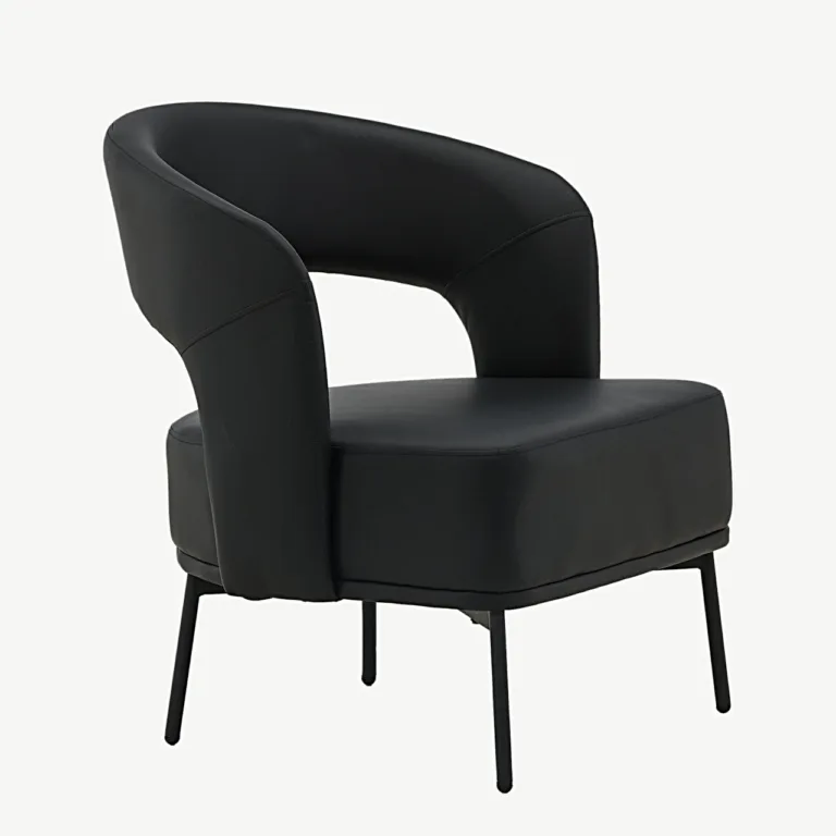 Mundo mustast kunstnahast tugitool terasjalgadel - 30031-100
