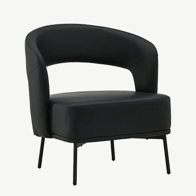 Mundo mustast kunstnahast tugitool terasjalgadel - 30031-100