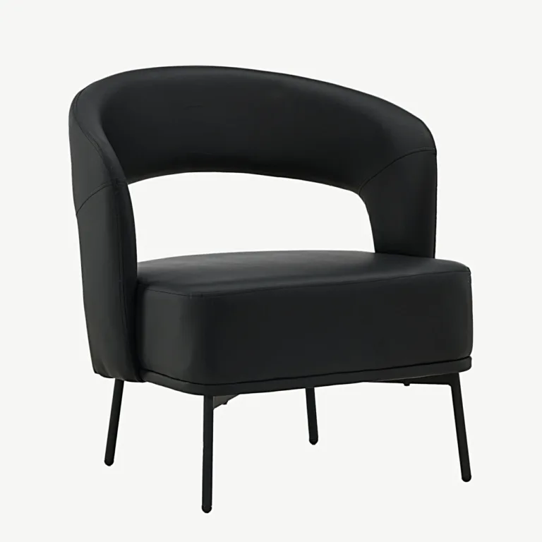 Mundo mustast kunstnahast tugitool terasjalgadel - 30031-100