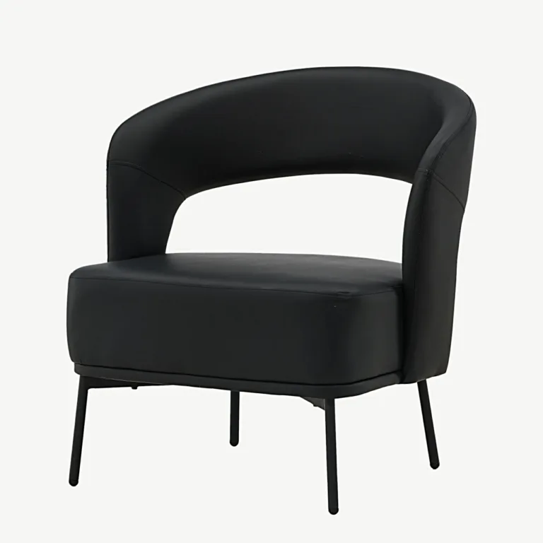 Mundo mustast kunstnahast tugitool terasjalgadel - 30031-100