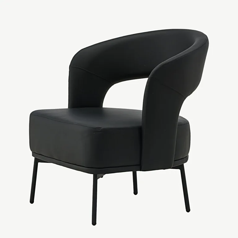Mundo mustast kunstnahast tugitool terasjalgadel - 30031-100