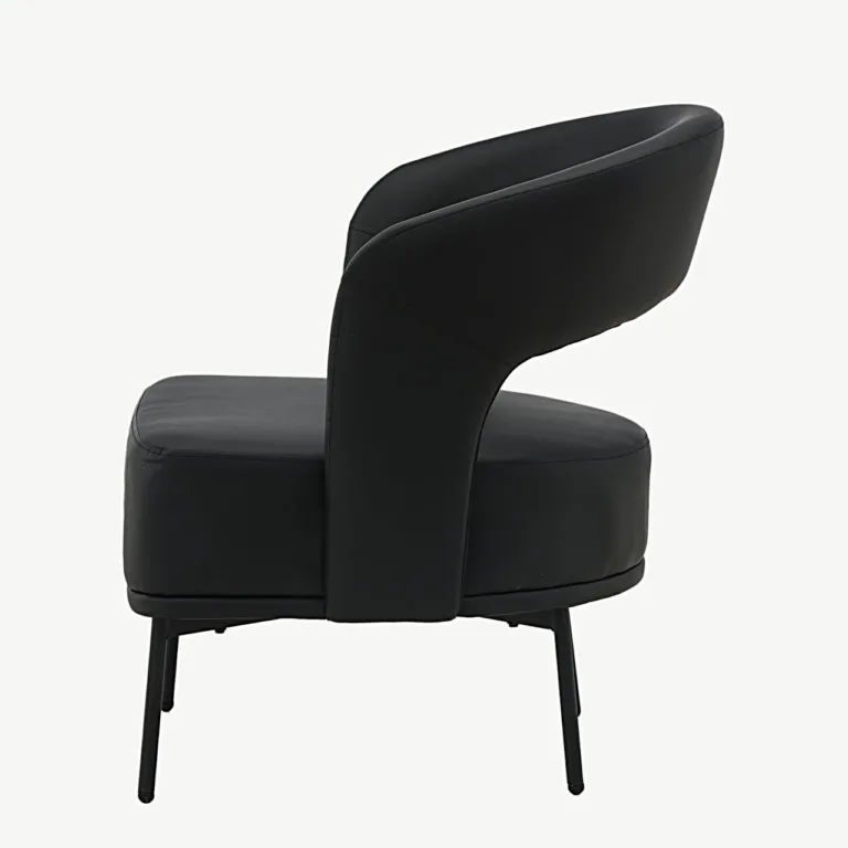 Mundo mustast kunstnahast tugitool terasjalgadel - 30031-100