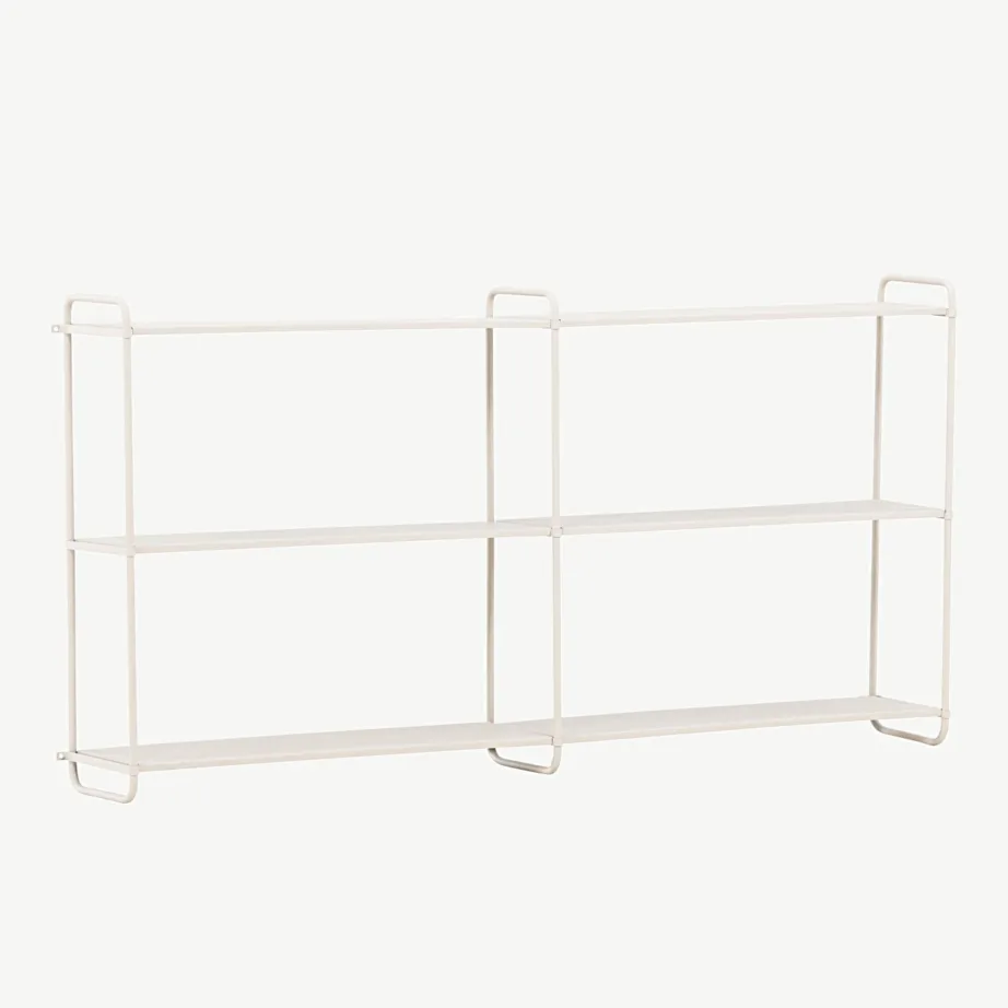 Beežist pulbervärvitud rauast seinariiul Lyon, 3 kitsast tasapinda, 30051-101 – 3