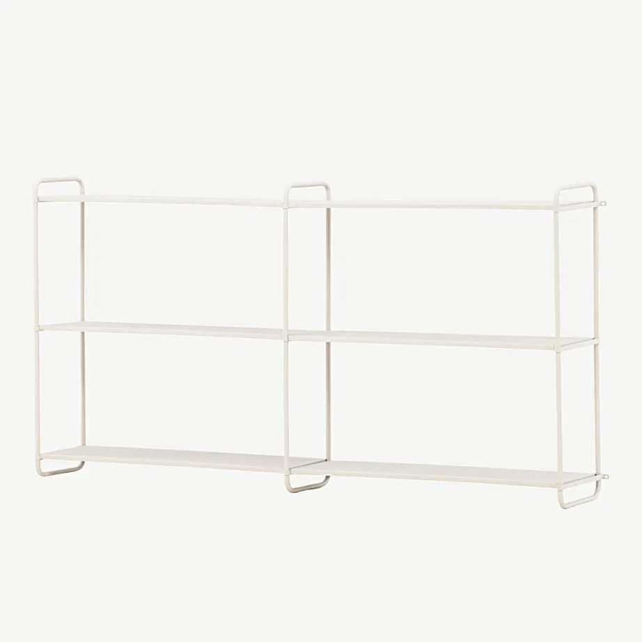 Beežist pulbervärvitud rauast seinariiul Lyon, 3 kitsast tasapinda, 30051-101 – 5