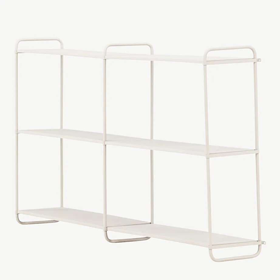 Beežist pulbervärvitud rauast seinariiul Lyon, 3 kitsast tasapinda, 30051-101 – 6