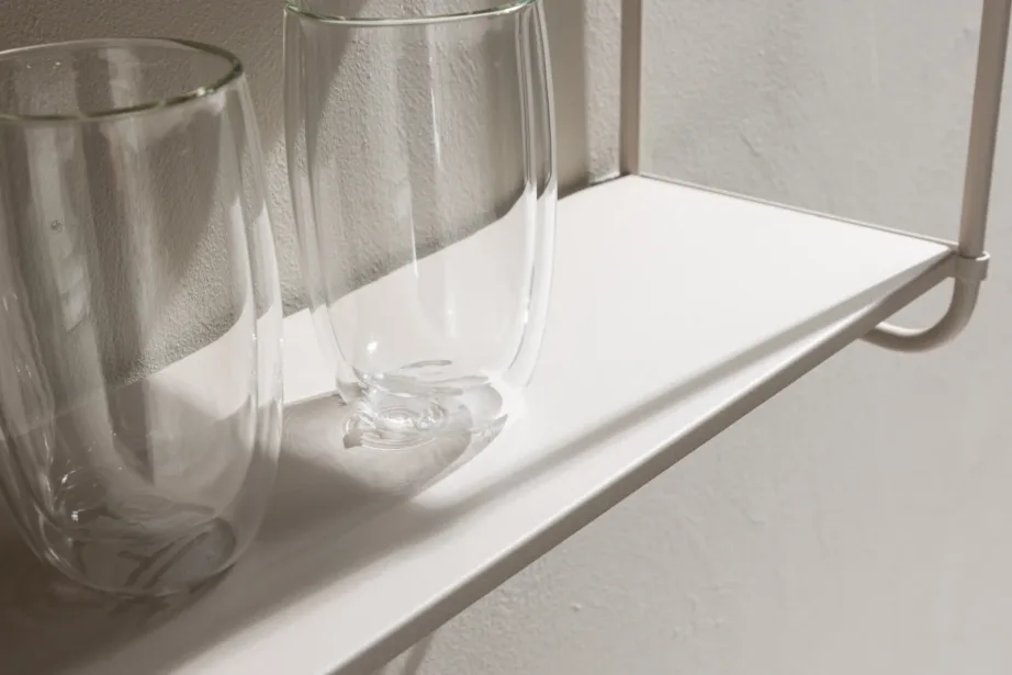 Beežist pulbervärvitud rauast seinariiul Lyon, 3 kitsast tasapinda, 30051-101 – 11