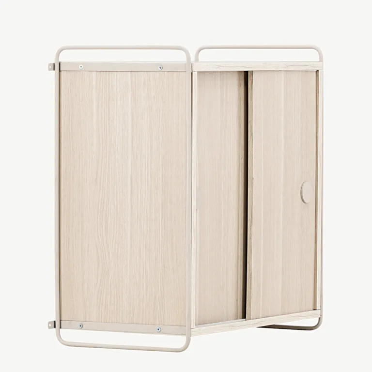 Valge peitsiga MDF seinakapp Paris, beež terasraam (60 × 35 × 68 cm) - 30052-130