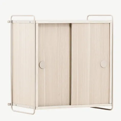 Valge peitsiga MDF seinakapp Paris, beež terasraam (60 × 35 × 68 cm) - 30052-130