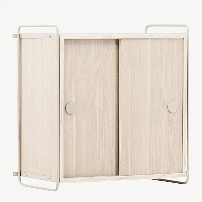 Valge peitsiga MDF seinakapp Paris, beež terasraam (60 × 35 × 68 cm) - 30052-130