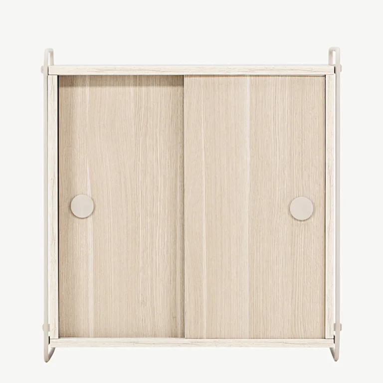 Valge peitsiga MDF seinakapp Paris, beež terasraam (60 × 35 × 68 cm) - 30052-130