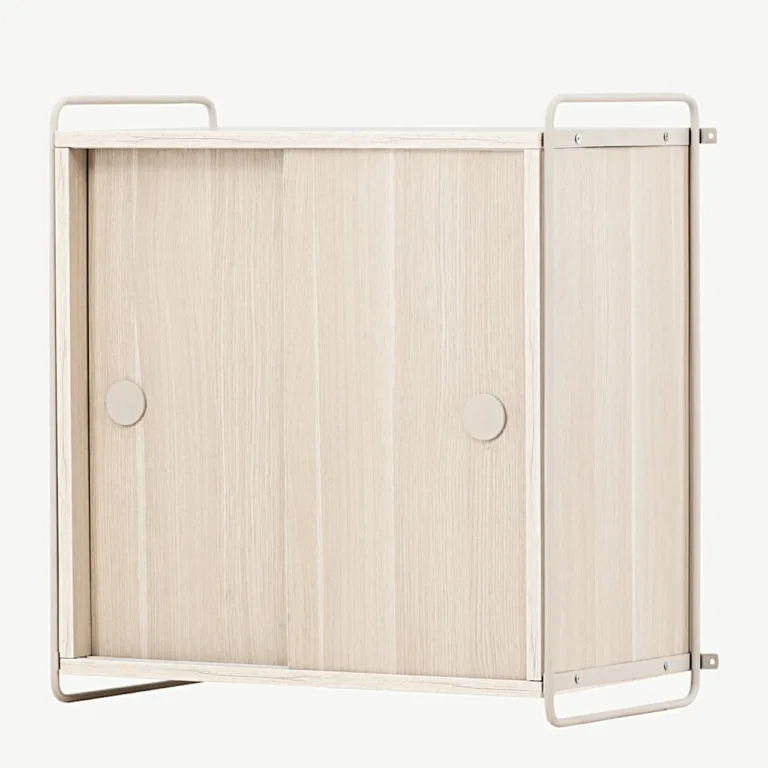 Valge peitsiga MDF seinakapp Paris, beež terasraam (60 × 35 × 68 cm) - 30052-130