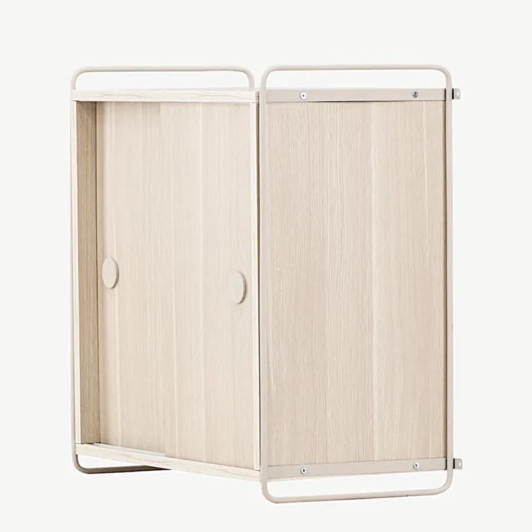 Valge peitsiga MDF seinakapp Paris, beež terasraam (60 × 35 × 68 cm) - 30052-130