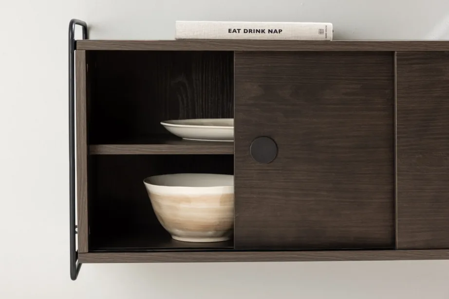 Paris mokkatooniga seinakapp, must terasraam, 122x35x48 cm, 30053-125 – 9