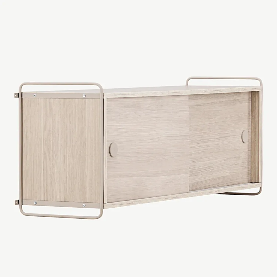 Valge peitsiga seinakapp Paris (MDF, terasraam, 122 × 48 × 35 cm), 30053-130 – 3