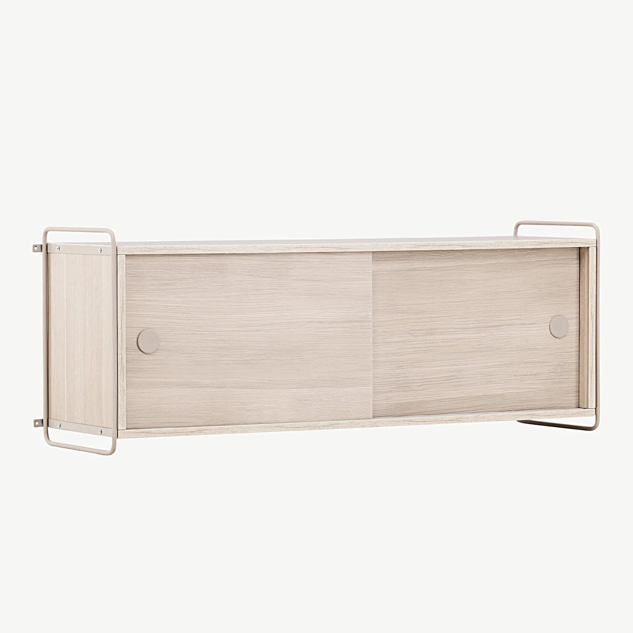 Valge peitsiga seinakapp Paris (MDF, terasraam, 122 × 48 × 35 cm) - 30053-130