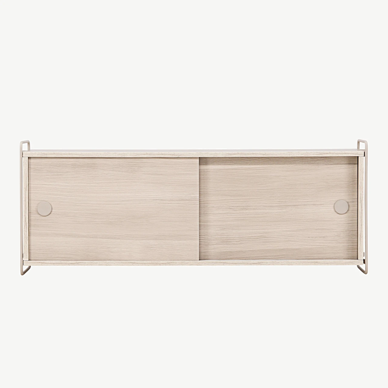 Valge peitsiga seinakapp Paris (MDF, terasraam, 122 × 48 × 35 cm) - 30053-130
