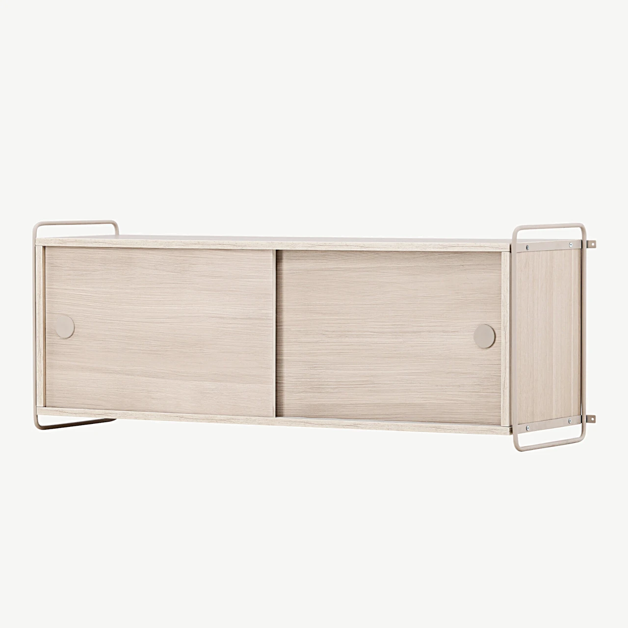 Valge peitsiga seinakapp Paris (MDF, terasraam, 122 × 48 × 35 cm) - 30053-130