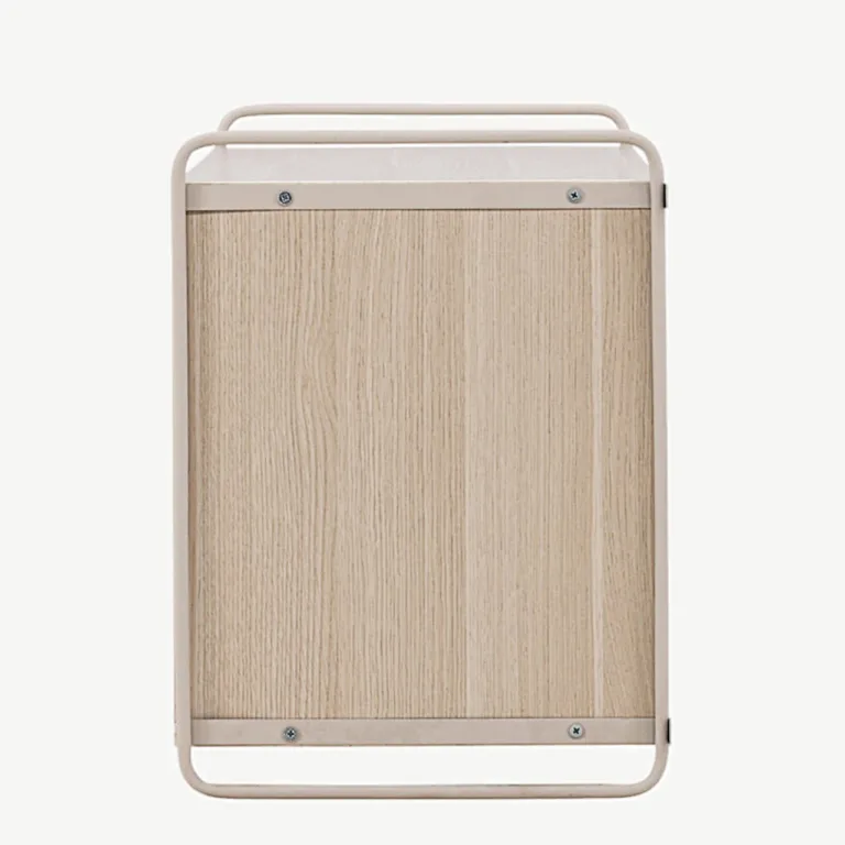 Valge peitsiga seinakapp Paris (MDF, terasraam, 122 × 48 × 35 cm) - 30053-130