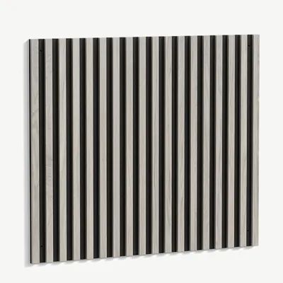 Pau voodipeats valge peitsiga liistudega, mustal alusel, 94,5 × 80 cm - 30054-110