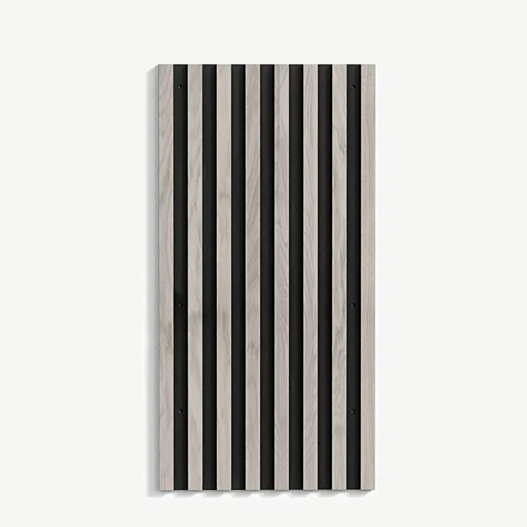 Touloni industriaalstiilis valge ribidega seinapaneel, peitsitud MDF (40,5 × 80 cm) - 30055-110