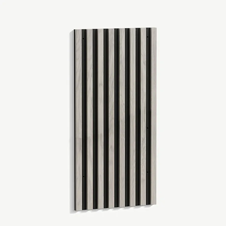 Touloni industriaalstiilis valge ribidega seinapaneel, peitsitud MDF (40,5 × 80 cm) - 30055-110