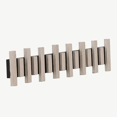 Nimes valge seinanagi MDF-ist, musta metallsiiniga, 75x13 cm - 30063-110