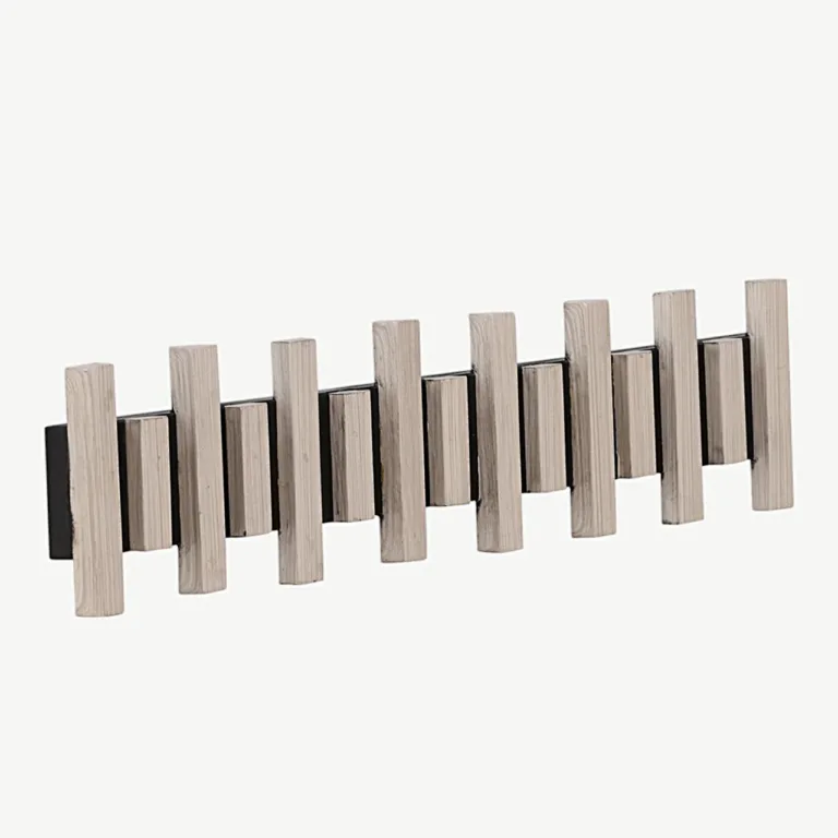 Nimes valge seinanagi MDF-ist, musta metallsiiniga, 75x13 cm - 30063-110