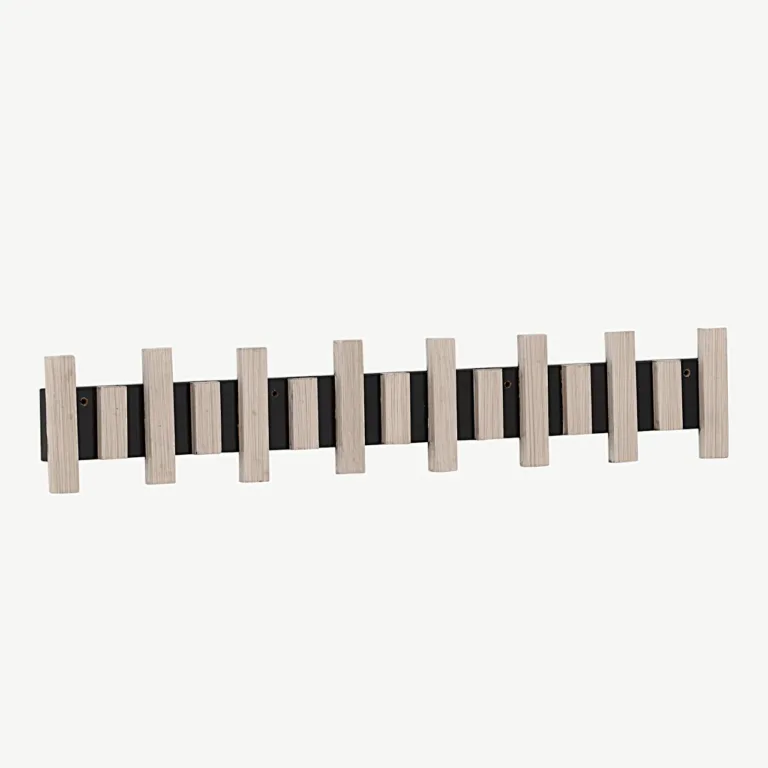 Nimes valge seinanagi MDF-ist, musta metallsiiniga, 75x13 cm - 30063-110