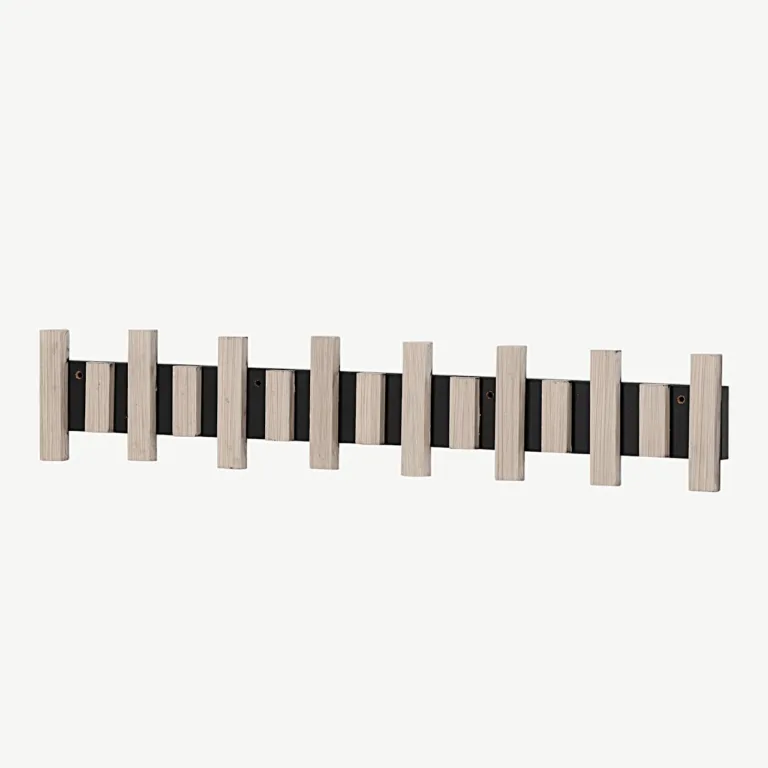 Nimes valge seinanagi MDF-ist, musta metallsiiniga, 75x13 cm - 30063-110