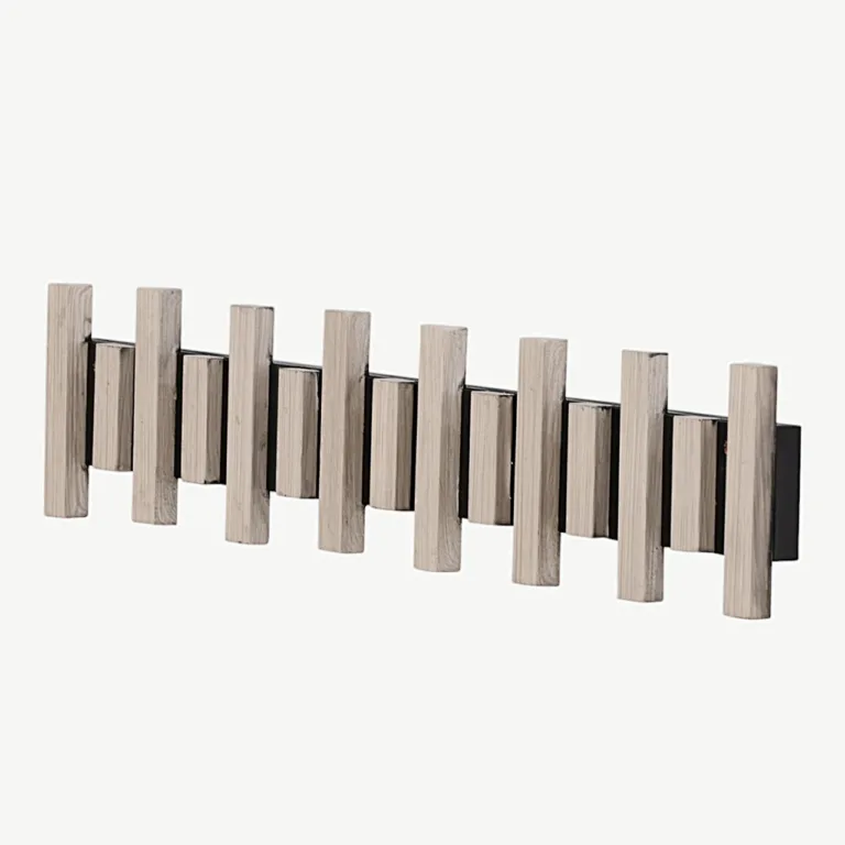 Nimes valge seinanagi MDF-ist, musta metallsiiniga, 75x13 cm - 30063-110
