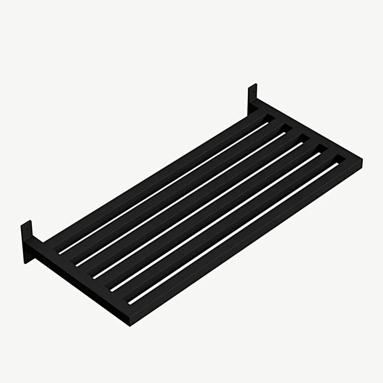 Mustast metallist seinariiul Nimes (67,3 × 30 × 10,5 cm) – mitmeotstarbeline kinga- ja mütsiriiul - 30064-100