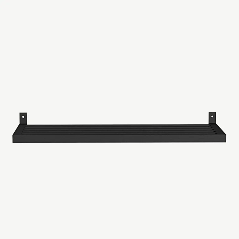 Mustast metallist seinariiul Nimes (67,3 × 30 × 10,5 cm) – mitmeotstarbeline kinga- ja mütsiriiul - 30064-100