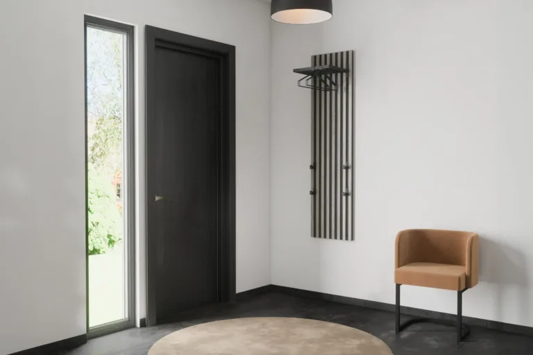 Nimes must metallist riidepuu (43 × 18 cm), minimalistlik disain - 30067-100