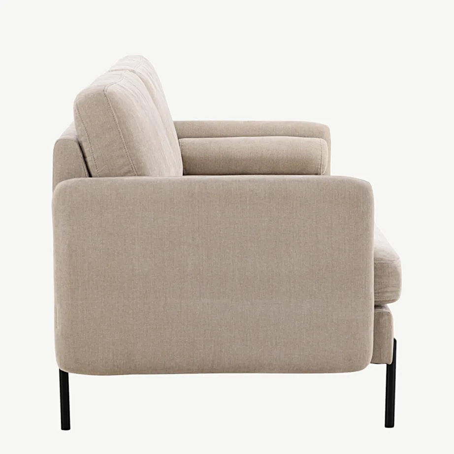 Beež 3-kohaline diivan Antibes polüesterkangast, metalljalgadega, 30084-102 – 2