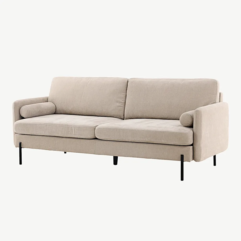 Beež 3-kohaline diivan Antibes polüesterkangast, metalljalgadega, 30084-102 – 5