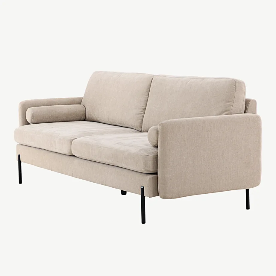 Beež 3-kohaline diivan Antibes polüesterkangast, metalljalgadega, 30084-102 – 6