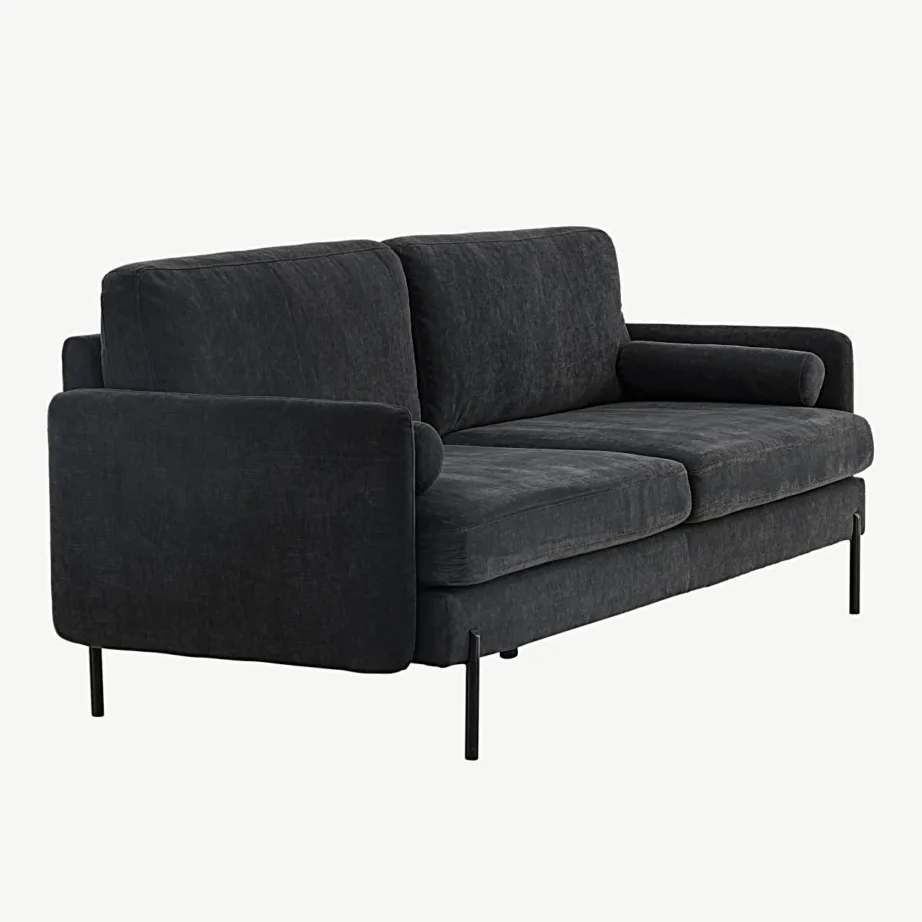 Antibes tumehall 3-kohaline diivan, mustade metalljalgadega, 30084-105 – 3