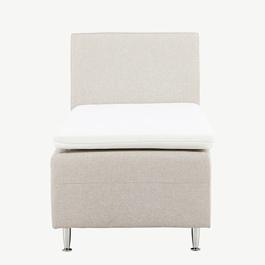 Beež üheinimesevoodi Mesa kõrge peatsi ja plastikust jalgadega, kangaga, 90×200 cm, 30100-101 – 4