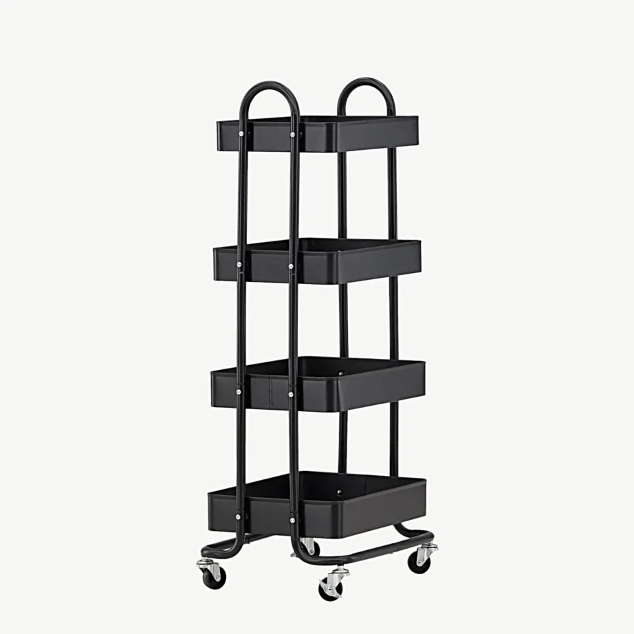 Mustal ratastel terasest hoiukärul Manaus, 4 sahtlit, 30113-100 – 3