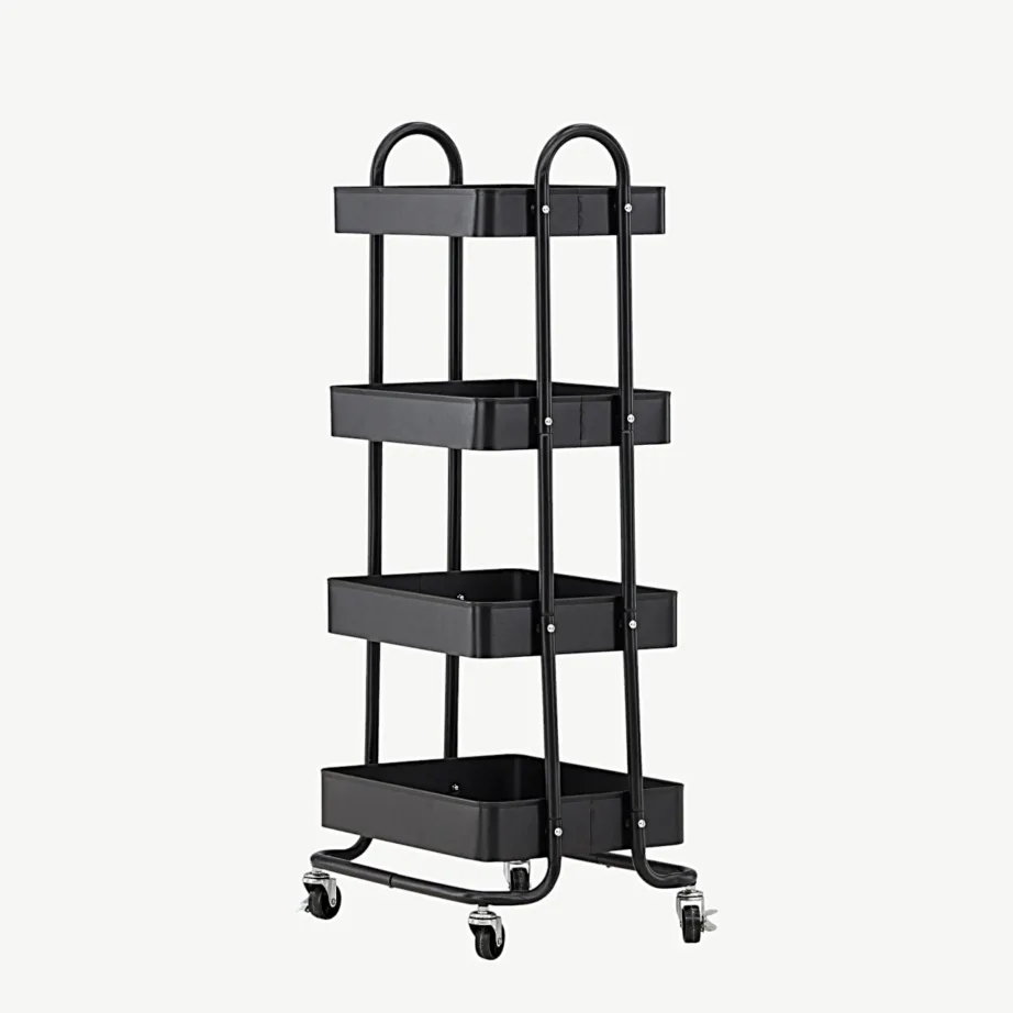 Mustal ratastel terasest hoiukärul Manaus, 4 sahtlit, 30113-100 – 6