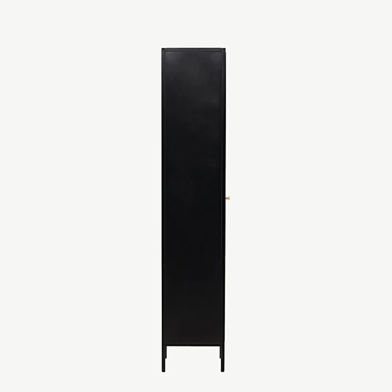 Must teraskapp lainelise klaasuksega Cali, 4 riiulit, 180 cm - 30114-100