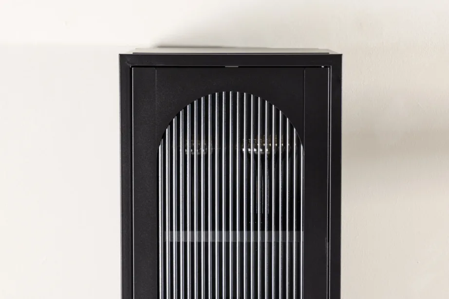 Must teraskapp lainelise klaasuksega Cali, 4 riiulit, 180 cm, 30114-100 – 10