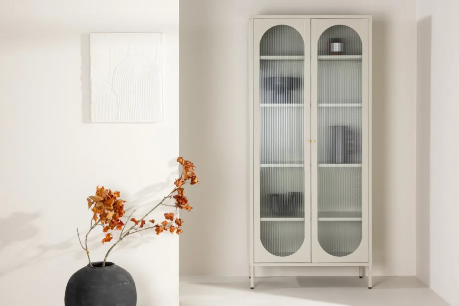 Beež teraskapp klaasustega Lima, lainelise klaasiga (4 riiulit, 180 cm), 30115-102 – 8