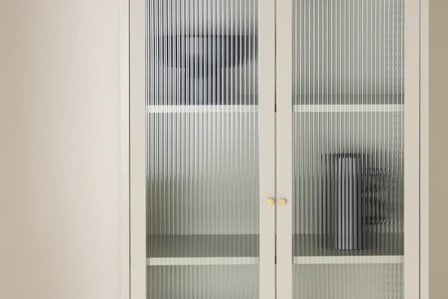 Beež teraskapp klaasustega Lima, lainelise klaasiga (4 riiulit, 180 cm), 30115-102 – 9